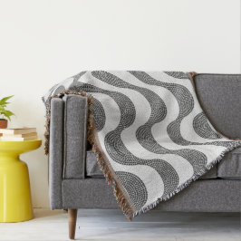 Manta Olas blancas y negras de adoquín de Portugal