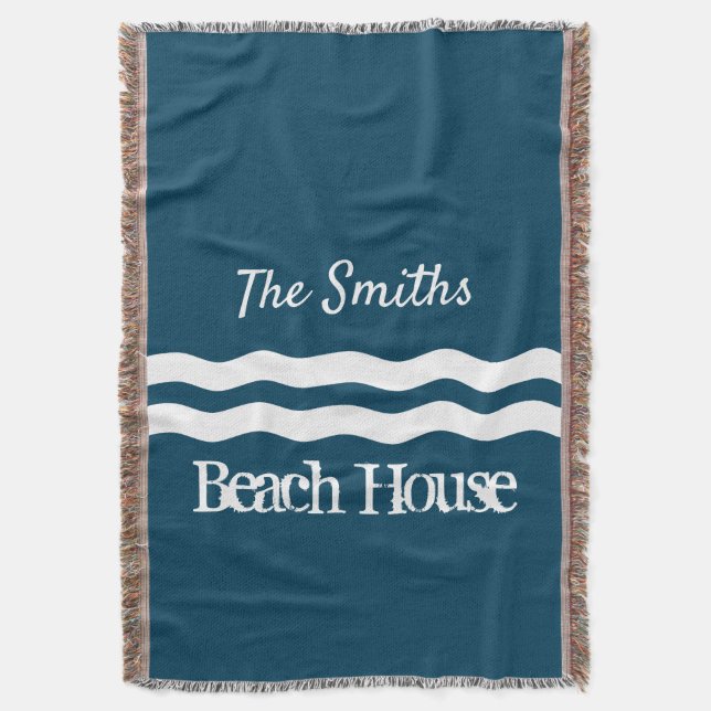 Manta Olas minimalistas de la costa náutica (Frente vertical)