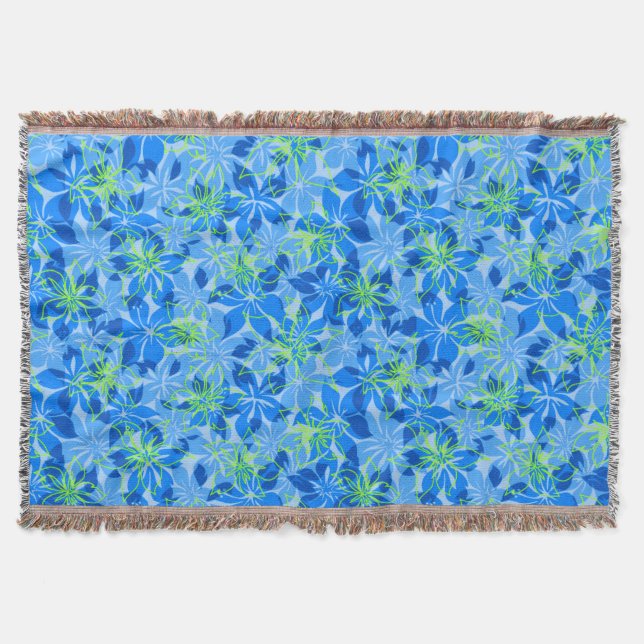Manta Olowalu Hibiscus Hawaiian Camo Throw Blankets (Anverso)
