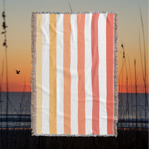 Manta Ombre Beach Sunrise Stripe Naranja & Yellow Glow