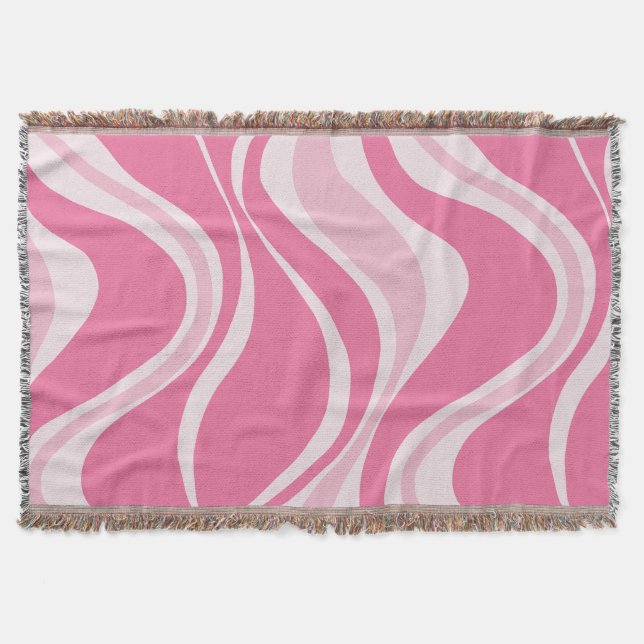 Manta Ondas rosadas Lanzar una funda (Anverso)