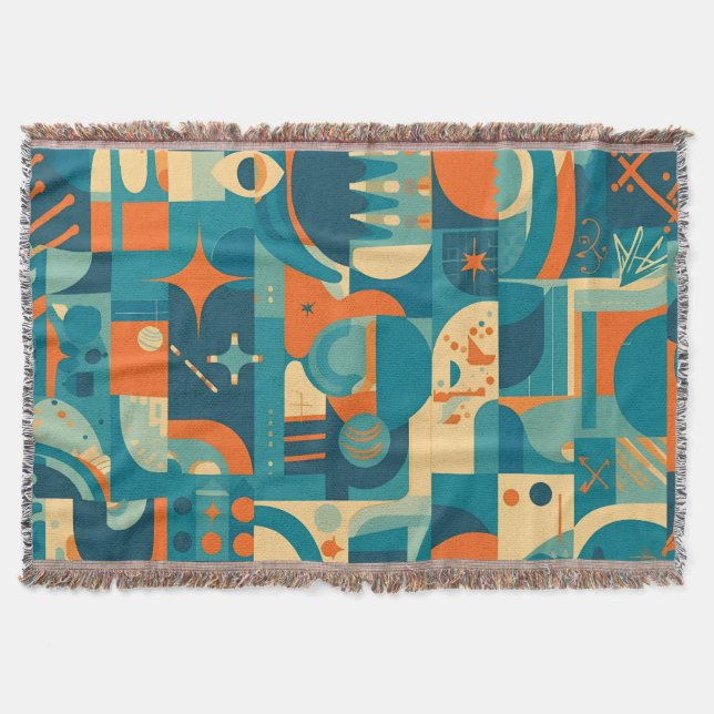 Manta Orange and Teal Geometric Abstract (Anverso)