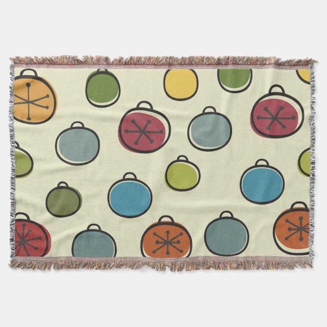 Manta Ornamentos coloridos de la época atómica navideña (Anverso)