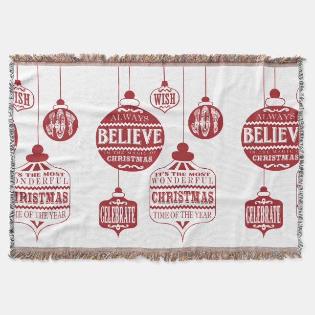 Manta ornamentos modernos de Navidad vintage (Anverso)