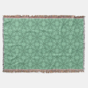 Manta Ornate Green Leafy Scrollwork Throw Blanket