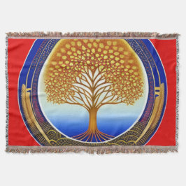 Manta Oro y árbol cian de la vida