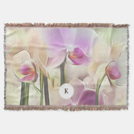 Manta Orquídeas de estilo | Añade tu inicial