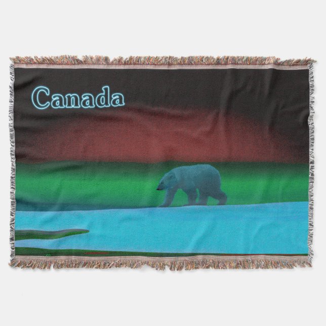 Manta Oso Polar de Luces Polares (Anverso)