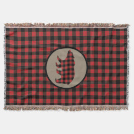 Manta Oso rojo negro de búfalo