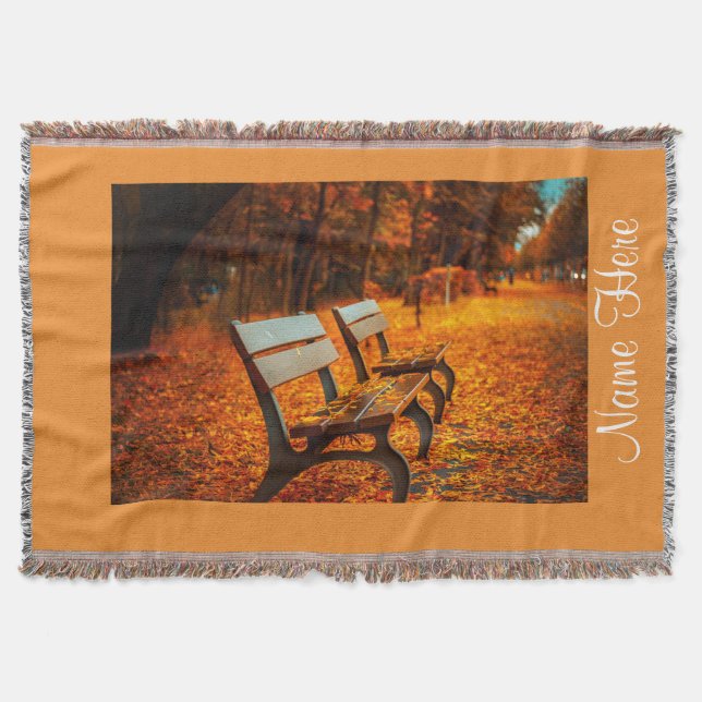 Manta Otoño Caída Tranquila Banca Throw Blanket (Anverso)