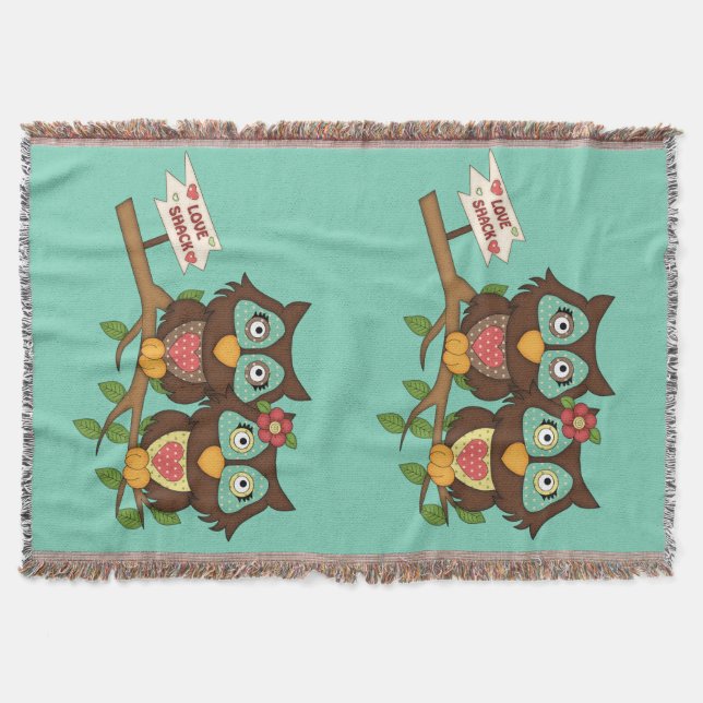 Manta Owls Love design Blanket (Anverso)