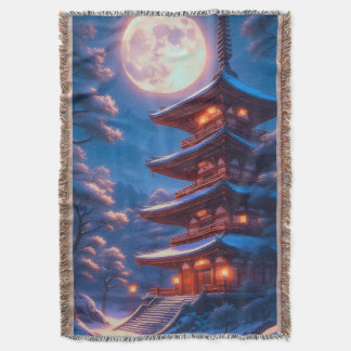 Manta Pagoda Mística Bajo el Cielo Lunar