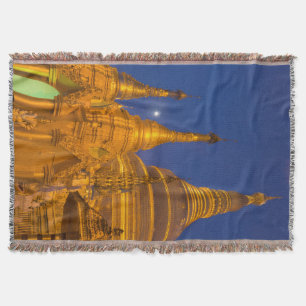 Manta Pagoda Shwedagon de noche, Myanmar