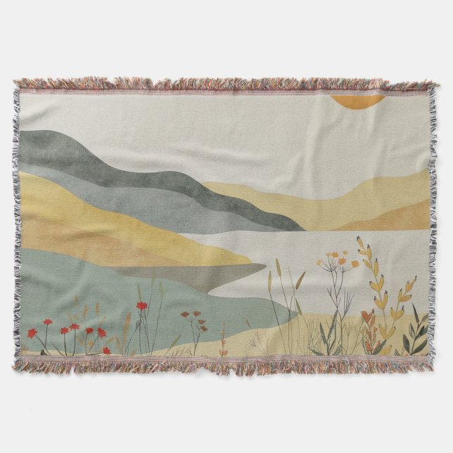 Manta Paisaje abstracto de Boho (25) (Anverso)