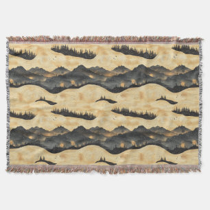 Manta Paisaje de nubes de montaña vintage (1)