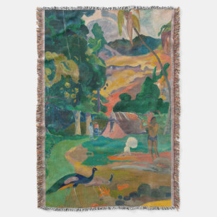 Manta Paisaje de Paul Gauguin Matamoe con pavos reales