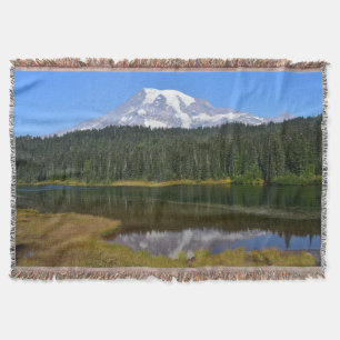 Manta Paisaje de reflexión del lago Mount Rainier