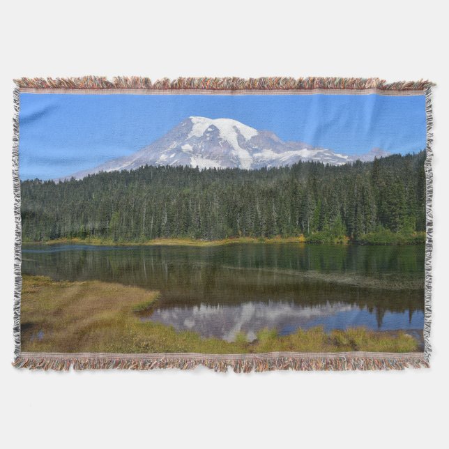 Manta Paisaje de reflexión del lago Mount Rainier (Anverso)