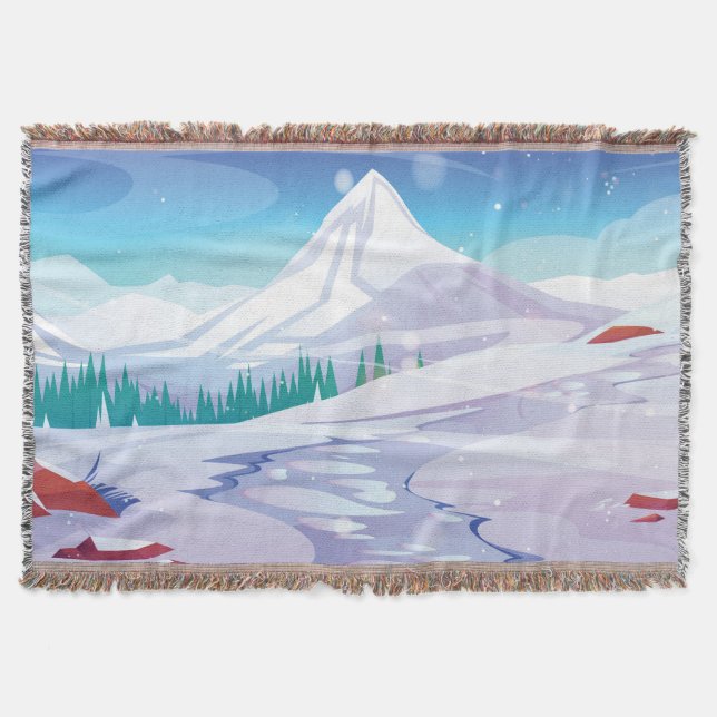 Manta Paisaje montañoso de nieve (Anverso)