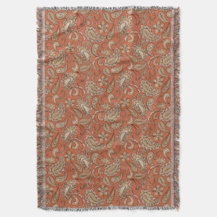 Manta Paisley Dreams Naranja Brown