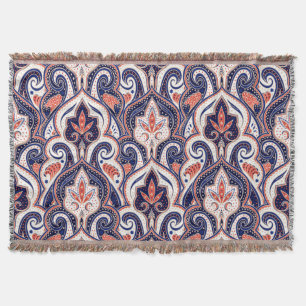 Manta Paisley india: Medallón floral sin mar.