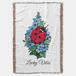 Manta Pájaro De Ladybird Acuarela Con Flores Salvajes Az