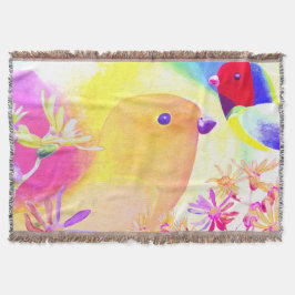 Manta Pájaros Brillantes con Tie-Dye