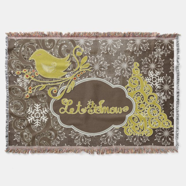 Manta Pájaros y copos de nieve en verano durante vacacio (Anverso)