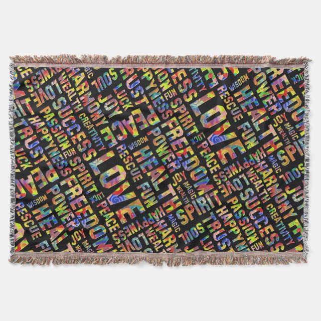 Manta Palabras Del Modo Espíritu / Pensamiento Positivo  (Anverso)