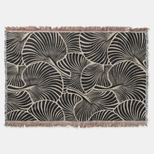 Manta Palm de ventilador cebra almendra negra tropical h