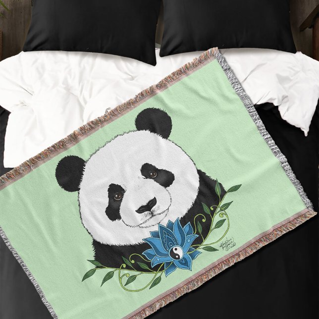 Manta Panda Bear Lotus Flower Blue (Subido por el creador)