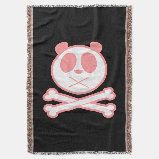 Manta Panda Cross Bone - Rosa (Frente vertical)