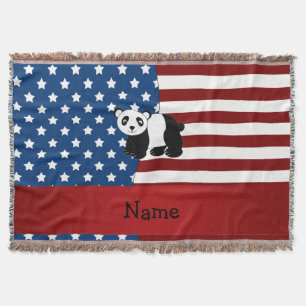 Manta Panda patriótica conocida personalizada