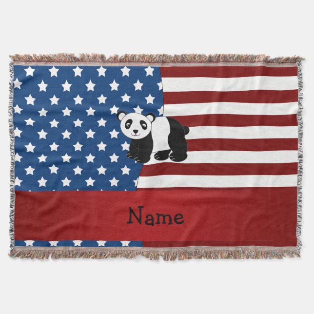 Manta Panda patriótica conocida personalizada (Anverso)