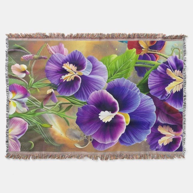 Manta Pansies púrpura -IA ART (Anverso)