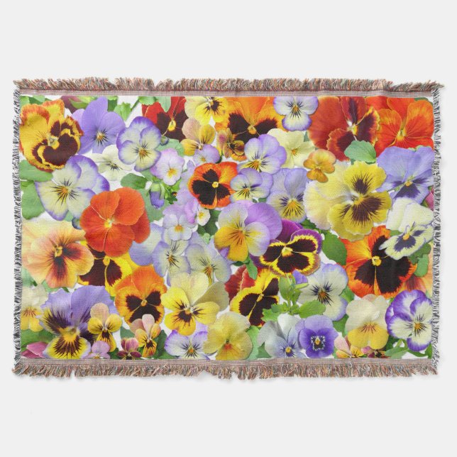 Manta Pansy Parchwork Throw Blanket (Anverso)
