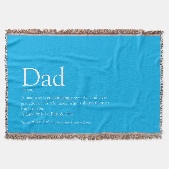 Manta Papá, Daddy, Definición de Padre Cielo Azul Modern (Anverso)