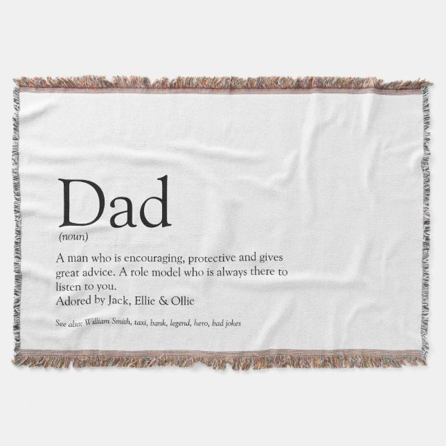 Manta Papá, Daddy, Definición de Padre en Blanco y Negro (Anverso)