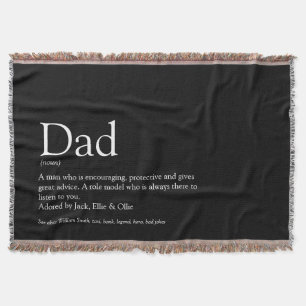 Manta Papá, papi, padre definición negro y blanco