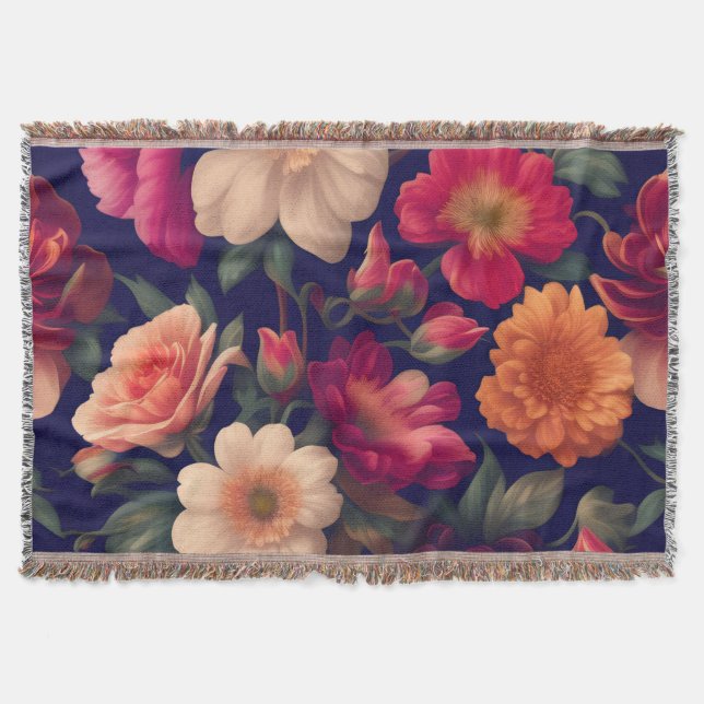 Manta Papel de pared con motivos florales (Anverso)
