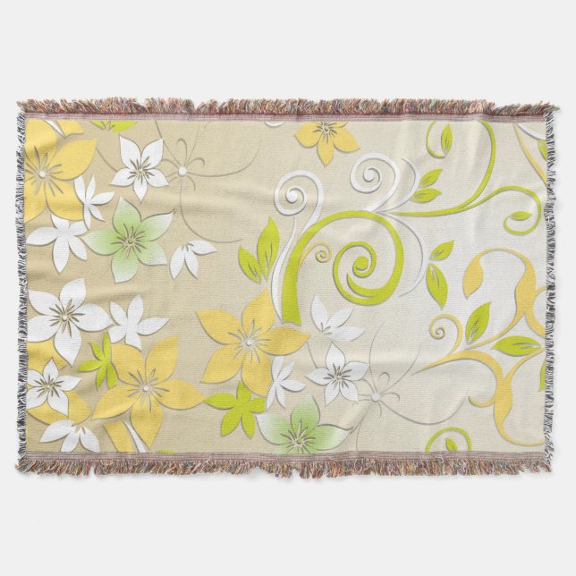 Manta Papel de pared de flores 3 (Anverso)