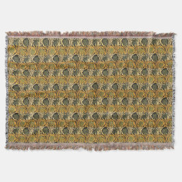 Manta Papel pintado vintage de tulipán y lirio dorado de