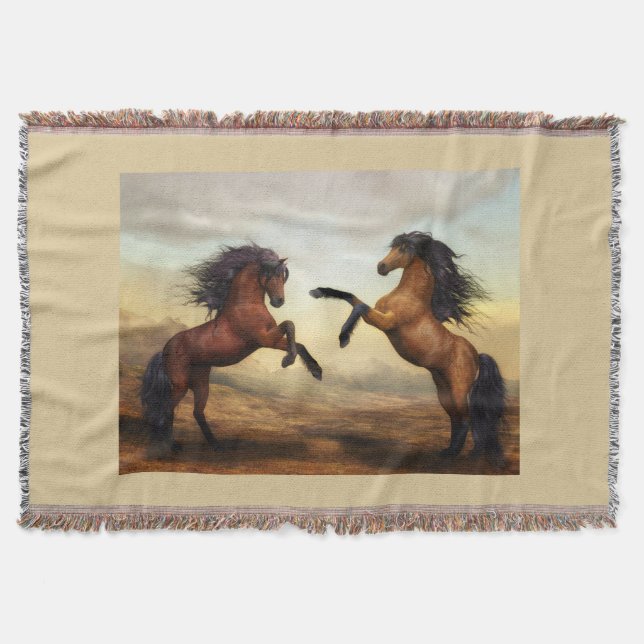 Manta par de caballos salvajes (Anverso)