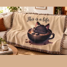 Manta para bebé Black Cat Coffee – Gato negro lind