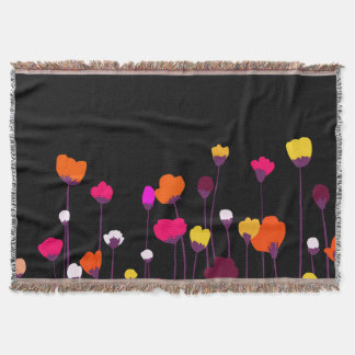 Manta para Lanzar de Arte Floral Vibrante Moderno