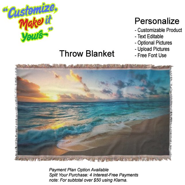 Manta para Lanzar de Sunset Beach 19 (Sunset Beach Throw Blanket 19.)