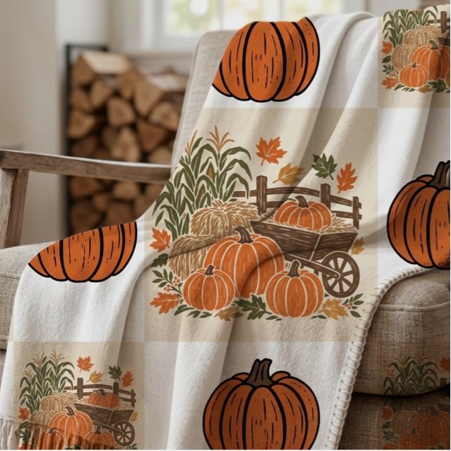 Manta Parche de cosecha rústica Patchwork otoño Gingham  (Subido por el creador)