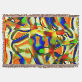 Manta Parches de color en tiras beige curvadas