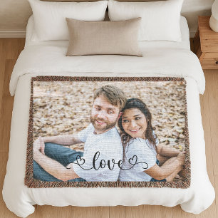 Manta Pareja Amor Moderno Aniversario Foto Tejida