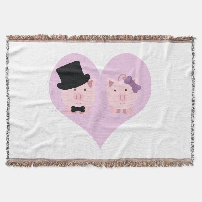 Manta Pareja de cerditos lindos (Anverso)
